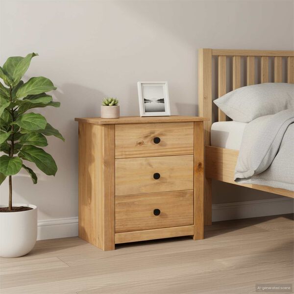 vidaXL Table de chevet 46x40x57 cm Pin Gamme Panama