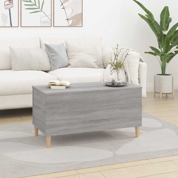 vidaXL Table basse Sonoma gris 90x44,5x45 cm Bois d'ing&eacute;nierie