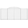 vidaXL Paniers &agrave; gabions arqu&eacute;s 8 pcs 300x30x120/140 cm fer galvanis&eacute;