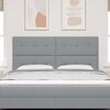 vidaXL T&ecirc;te de lit avec t&ecirc;te de lit Gris clair 180 cm Cuir synth&eacute;tique