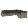 vidaXL Salon de jardin avec coussins 10 pcs gris r&eacute;sine tress&eacute;e