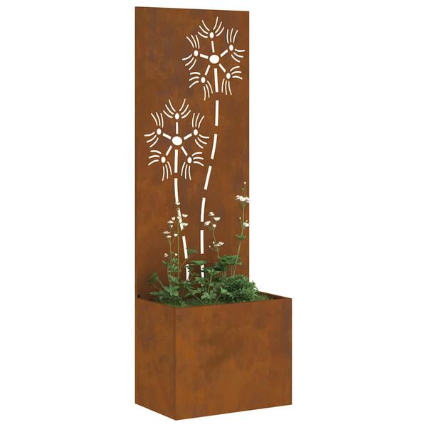 vidaXL &Eacute;cran de confidentialit&eacute; de jardin Floral Rouill&eacute; 50 x 140 cm