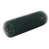 vidaXL Grillage acier avec rev&ecirc;tement en PVC 25x0,5 m vert