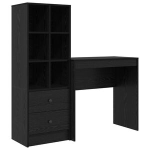 vidaXL Bureau Ch&ecirc;ne noir 125,5 x 40 x 127 cm 2 pc
