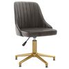 vidaXL Chaise pivotante de bureau Gris fonc&eacute; Velours