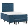 vidaXL Sommier &agrave; lattes de lit et matelas bleu fonc&eacute; 120x190cm velours