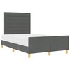 vidaXL Cadre de lit avec t&ecirc;te de lit Gris fonc&eacute; 120 x 190 cm tissu