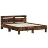 vidaXL Cadre de lit avec LED sans matelas ch&ecirc;ne fum&eacute; 140x200 cm