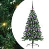 vidaXL Sapin de No&euml;l artificiel pr&eacute;-&eacute;clair&eacute; Vert 120 cm PVC