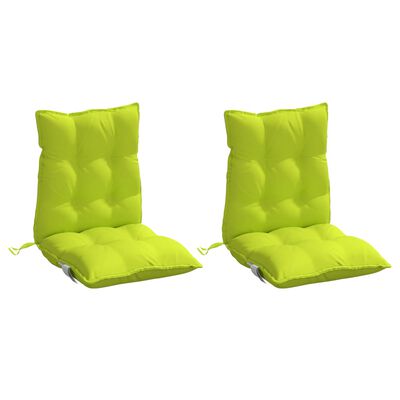 vidaXL Coussins de chaise à dossier bas lot de 2 vert vif