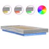 vidaXL Cadre de lit et lumi&egrave;res LED sans matelas sonoma gris 90x190 cm