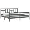 vidaXL Cadre de lit sans matelas gris 200x200 cm bois massif
