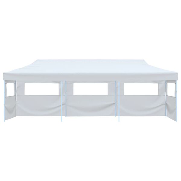 vidaXL Tente de r&eacute;ception escamotable pliable avec 5 parois 3x9m Blanc