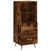 vidaXL Buffet haut Ch&ecirc;ne fum&eacute; 34,5x34x180 cm Bois d'ing&eacute;nierie