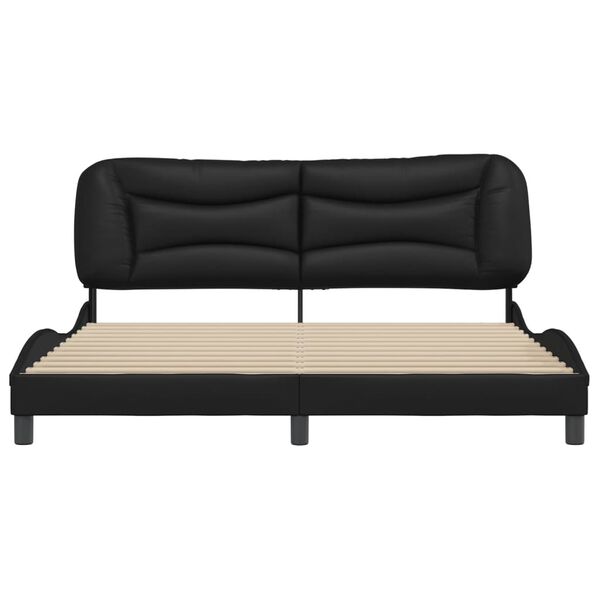 vidaXL Cadre de lit sans matelas Hvar noir 180x200 cm similicuir