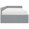 vidaXL Cadre de lit d'angle avec matelas Autre 2 pcs Gris clair tissu