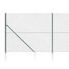 vidaXL Cl&ocirc;ture &agrave; mailles losang&eacute;es avec piquet d'ancrage vert 2,2x25 m