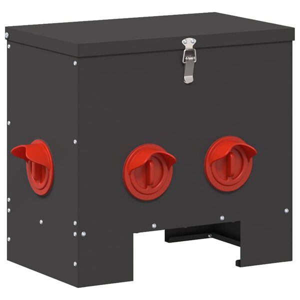 vidaXL Mangeoire pour poules 2 pcs Noir 40,5 x 25 x 38 cm