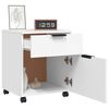 vidaXL Classeur mobile avec roues Blanc 45x38x54 cm Bois d'ing&eacute;nierie