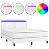 vidaXL Sommier &agrave; lattes de lit avec matelas et LED Blanc 140x200 cm