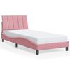 vidaXL Cadre de lit avec LED sans matelas Hanko rose 90x200 cm velours