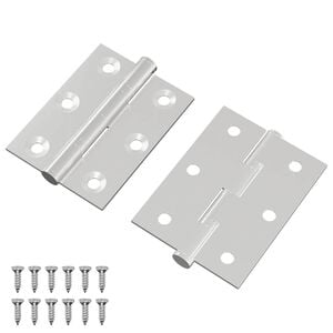 vidaXL Charni&egrave;re 2 pi&egrave;ces Argent&eacute; 50 x 38 x 1,3 mm Acier