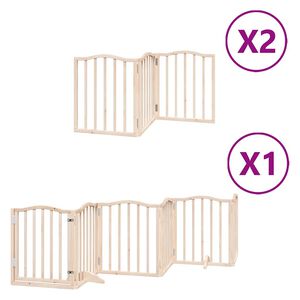 vidaXL Barri&egrave;re pour chien porte pliable 12 panneaux bois de peuplier