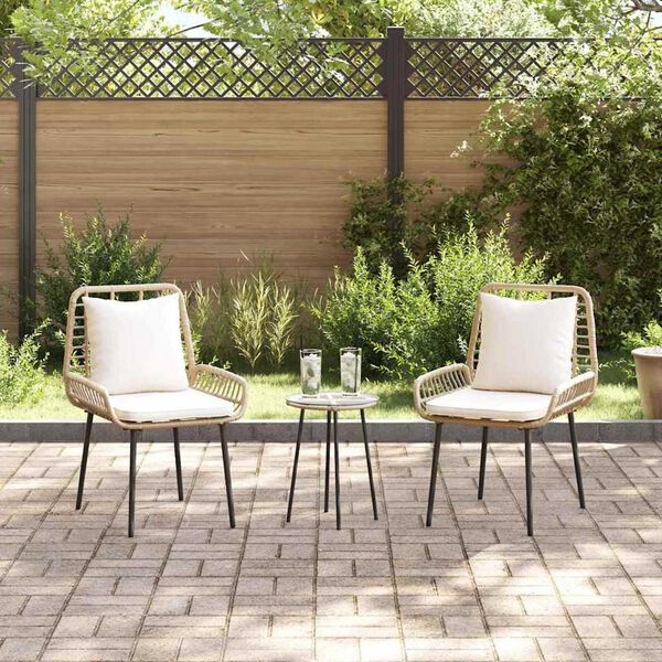 vidaXL Ensemble de salle à manger pour jardin 3 pcs Marron Noir Crème