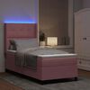 vidaXL Lit &agrave; ressorts avec matelas avec LED Rose 90 x 200 cm Velours