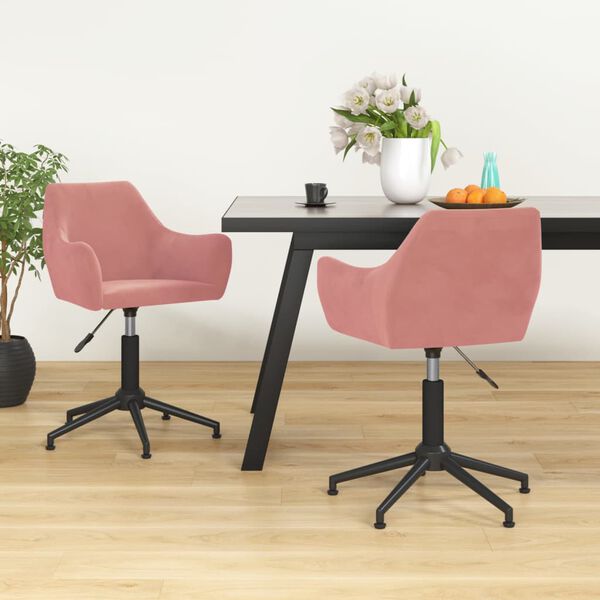 vidaXL Chaise pivotante de salle &agrave; manger Rose Velours