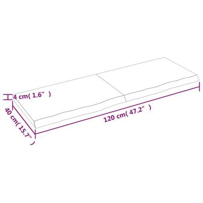 vidaXL Dessus de table marron foncé bois chêne massif traité