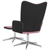 vidaXL Chaise de relaxation avec tabouret Rose Velours et PVC