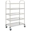 vidaXL Chariot de cuisine &agrave; 5 niveaux 107x55x147 cm Acier inoxydable