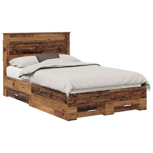 vidaXL Cadre de lit Bois ancien 120 x 190 cm Bois d'ing&eacute;nierie
