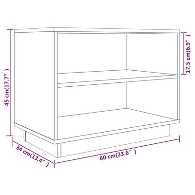 vidaXL Armoire à chaussures Noir 60x34x45 cm Bois de pin massif