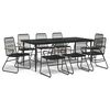 vidaXL Ensemble &agrave; manger de jardin 9 pcs noir rotin PVC