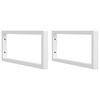 vidaXL Supports d'&eacute;tag&egrave;res pour lavabo 2 pcs blanc rectangulaire acier