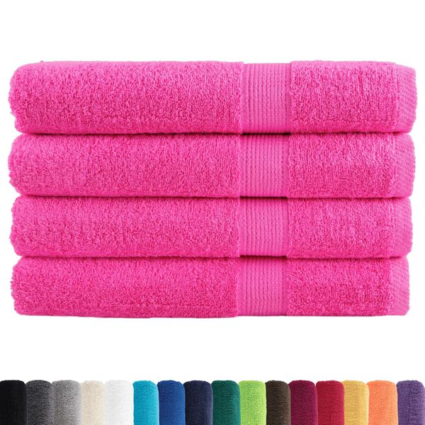 vidaXL Serviettes de qualit&eacute; sup&eacute;rieure SOLUND 4 pcs rose 600 g/m&sup2;