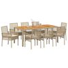 vidaXL Ensemble de salle &agrave; manger pour jardin 9 pcs Beige polyrotin