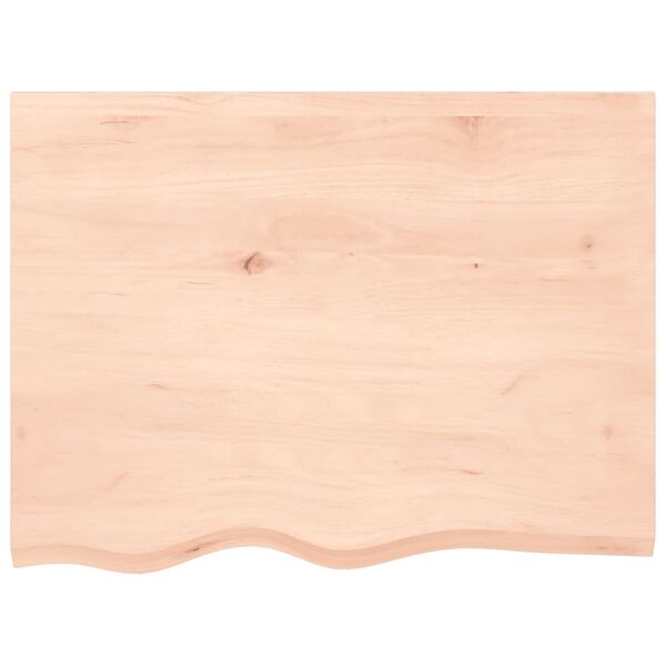 vidaXL Dessus de table 80x60x2 cm bois de ch&ecirc;ne massif non trait&eacute;