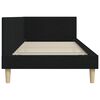 vidaXL Cadre de lit d'angle Noir 90 cm x 200 cm Tissu et Contreplaqu&eacute;