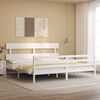 vidaXL Cadre de lit sans matelas blanc 200x200 cm bois massif