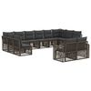 vidaXL Ensemble de canap&eacute; de jardin 12 pcs Gris et Gris fonc&eacute;