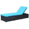 vidaXL Chaise longue avec coussin R&eacute;sine tress&eacute;e Noir