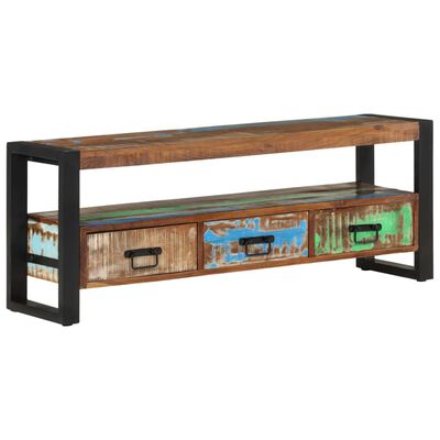 vidaXL Meuble TV 120x30x45 cm Bois massif de récupération