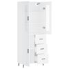vidaXL Buffet haut Blanc 69,5x34x180 cm Bois d'ing&eacute;nierie