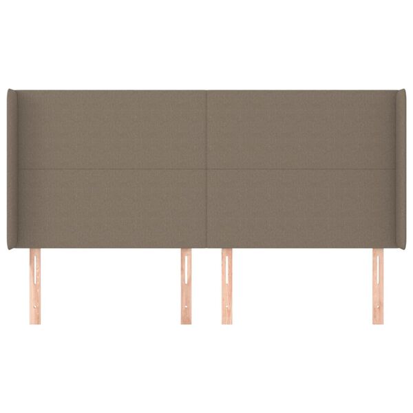 vidaXL T&ecirc;te de lit avec oreilles Taupe 203x16x118/128 cm Tissu