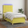 vidaXL Sommier &agrave; lattes de lit et matelas et LED Vert 100x200 cm Tissu
