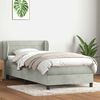 vidaXL Sommier &agrave; lattes de lit et matelas gris clair 80x220 cm velours