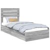 vidaXL Lit de Rangement Gris Sonoma 90 x 190 cm Bois d'ing&eacute;nierie